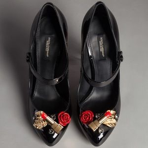 D&G Lipstick Patent Leather Mary Jane Pumps
